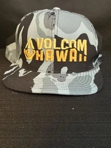 Volcom Hawaii Surf Snapback Cap Hat Gray Camo Breathable Quick Dry Adult - Picture 1 of 6