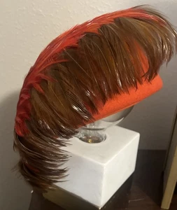 B Michael New York orange Wolle mit Federn + signierte Designer Hutschachtel 1997 - Bild 1 von 15