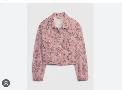 Chaqueta de fantasía Gap Floral Denim x Love Shack‎ Botón Frontal Rosa Rosas Talla 5 años Foto 1 de 4
