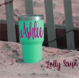 Monogramm Aufkleber Vinyl personalisiert Name Sticker für Ihre Becher Tasse Laptop Handy - Bild 1 von 3