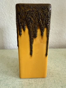 Fohr Keramik Vase 341-20 Fat Lava Gelb Schwarz 70er West Germany Rarität - Bild 1 von 6