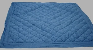 Pottery Barn Blue Linen Diamond Quilted Euro Shams Set of 2 Classic Luxury - Picture 1 of 6