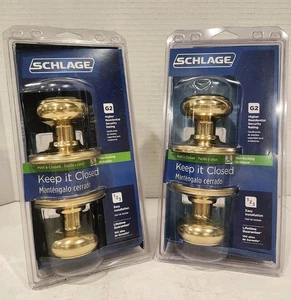 Zwei (2) neue Schlage Flur & Schranktürknöpfe, nicht verriegelnd, G2, BHMA zertifiziert Neu im Karton - Bild 1 von 12