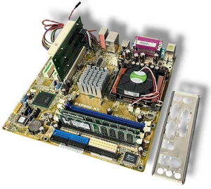Placa madre ASUS P4P800-MX y CPU Pentium 4 - ¡PROBADA con IO SHIELD + RAM!! - Imagen 1 de 5