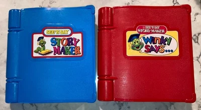 Vintage See & Say Blue Story Maker Red Winky Says Electronic Storybook Lot 1991 - Image 1 of 4