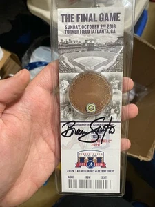 Atlanta Braves Turner Field Final Game Used Dirt 2016 Signed By Brian Snitker! - Picture 1 of 11