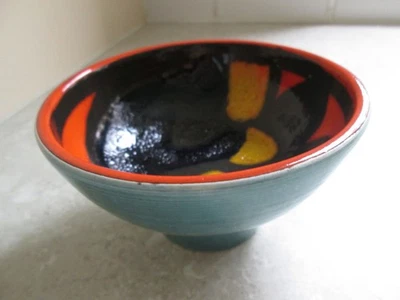 POOLE POTTERY DELPHIS FOOTED BOWL - C.1970 RARE - Image 1 of 4