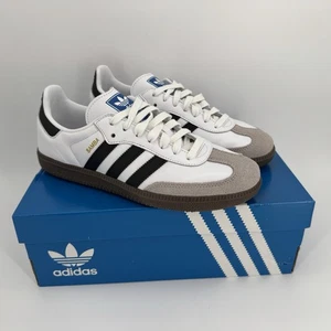 NEW Adidas Samba OG Men’s Size 8.5 White Black Granite Gray B75806 - Picture 1 of 11