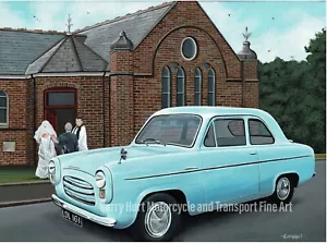 Ford Anglia 100e Transport impresión británica A4 - Imagen 1 de 1