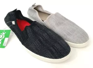 Scarpe da donna Sanuk Brook in maglia slip on grigio o nero - Foto 1 di 7