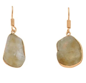 Brand New Citrine Stone18K Gold Plated Drop/Dangle Hook Clasp Earrings - Picture 1 of 4