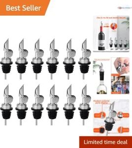 Convenient 12PCS Olive Oil & Liquor Pourers - Auto Flip Stainless Steel Spouts - Picture 1 of 8