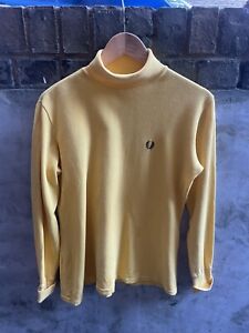 Vintage 1970’s Fred Perry Yellow Cotton Rollneck Size S-M 