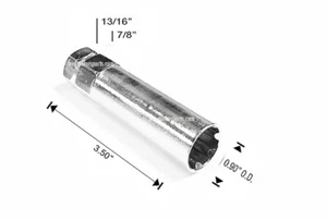 1x Chrome Socket Key Tool | for 7 Spline Lug Nuts | 21mm 22mm or 13/16" 7/8" Hex - Picture 1 of 2