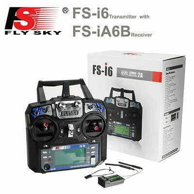 FlySky FS-i6 2.4ghz 6 Channel RC Transmitter Remote Controller FS-iA6B Receiver - Image 1 of 4