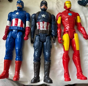 Marvel Hasbro Iron Man Capt America Titan And Retro 12” Hero Action Figure Lot - Picture 1 of 18