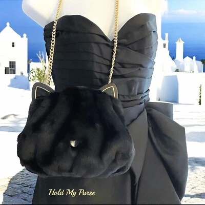 Bolso Formal Kate Spade Pitch Purrfect Imitación Piel Negro Gatito Gato Halloween Nuevo con Etiquetas Foto 1 de 4