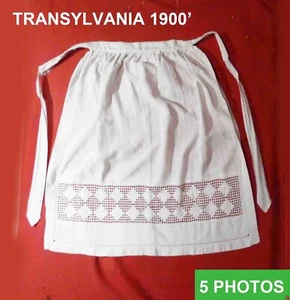 Antique Apron German Transylvania Saxon Trachten 1900 All hand made Oktoberfest - Picture 1 of 5