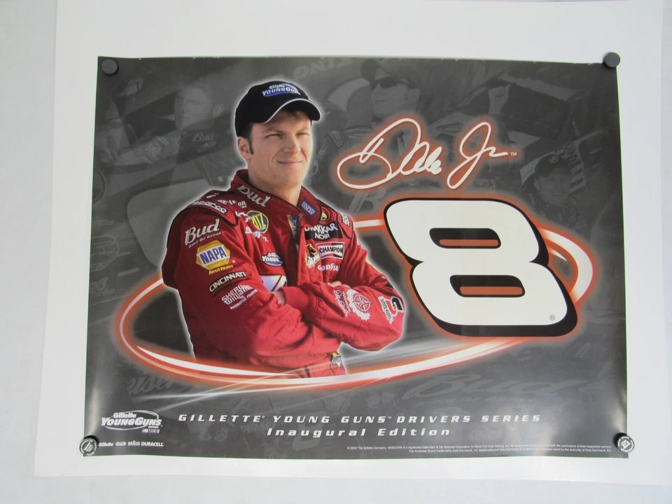 Nascar Gillette Young Guns Dale Earnhardt jr. #8 Poster, approx 18"x24" 2004 - Image 1 of 4