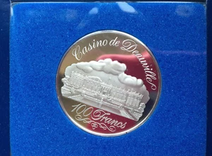 Ficha de moneda de plata para juegos Franklin Mint Casino de Deauville Francia D9105 - Imagen 1 de 5