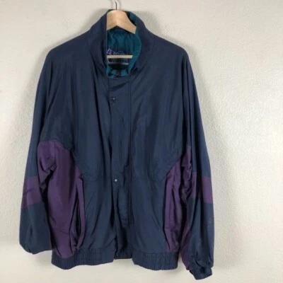 Vintage Sun Mountain Sports Jacket Mens Large Blue Purple Nylon Nimbus Rain Gear - Image 1 of 4