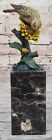 Figurine Art Déco Spéciale Patine Amour Oiseau Colombe Bronze Sculpture Base Marbre
