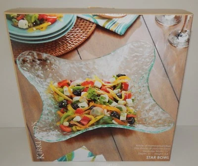 Kirkland's Star Bowl Vidrio Martillado Servir Cuenco Decorativo Nuevo En Caja 107319 Foto 1 de 4