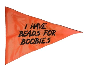 Custom Triangle I HAVE BEADS FOR BOOBIES Safety Whip Flag. Great on Jeep UTV ATV - Picture 1 of 6