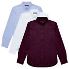 French Connection Mens 100% Cotton Oxford Regular Fit Logo Long Sleeve Shirt