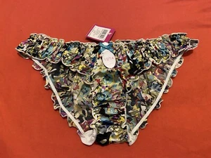 Rare Vintage La Senza Satin Rainbow Brief Knickers - Picture 1 of 3
