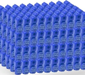 Stop Locks 200 Pack Peg Hook Locks Blue Retail Security Anti-Theft peg Hook S... - Picture 1 of 2