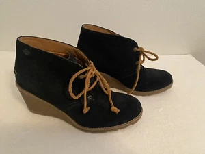 Sperry Top-Sider Stella Prow Women's Size 8 Black Suede Ankle Wedge Booties - Picture 1 of 9