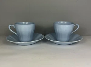 2 x J&G Meakin Celeste Sol - Espresso Cup and Saucer - Vintage Baby Blue - VGC - Picture 1 of 6