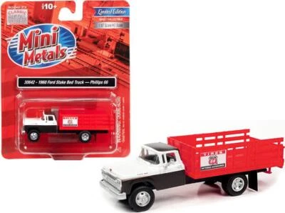 1960 Ford Stake Bed Truck Phillips 66 Black and White with Red Stakes 1/87 (HO) - Image 1 of 4
