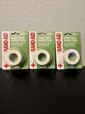Lot of 3 Band-Aid Hurt-Free  Paper Tape Wound Care 1.0 IN  x 10.0yds Brand New