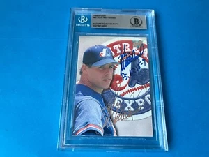 John Wetteland Expos 1993 Blatt Studio Karte signiert Auto Beckett BAS COA - Bild 1 von 2