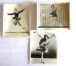 iCE SKATER 3 LOVELY LADIES PROMO PHOTOGRAPH BLACK WHITE VINTAGE LOT neocurio - Picture 1 of 5