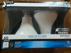 TCP RLBR3010W50KD2 LED BR30 65 WATT EQUIVALENT 2 BULBS DIMMABLE LED - Picture 1 of 3