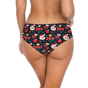 Women's Underwear Elastic Waistband Christmas Underpants Low Rise Xmas Lingerie - Picture 1 of 30