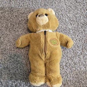 Vintage Tomy Undercover Bears B.B. Plüschtier Stofftier Pfirsich Hellbraun Rosa Schleife  - Bild 1 von 11