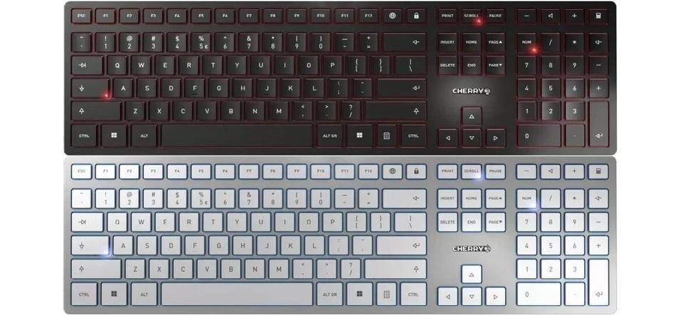 Cherry KC 6000 Slim Tastatur USB ultraflach leise US Layout Scissor Mechanik - Bild 1 von 1