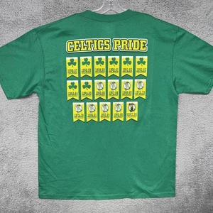 Vintage Majestic Boston Celtics T-Shirt Gr. XL grün Celtics Pride Banner 2-Side Tee - Bild 1 von 7