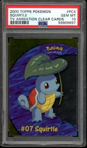 Squirtle Pokemon 2000 Topps TV Animation Clear Cards #PC4 PSA 10 - Picture 1 of 2