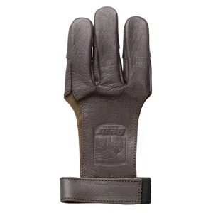 Bear Archery Leather 3 Finger Traditional Archery Shooting Glove Medium Bla - Picture 1 of 3