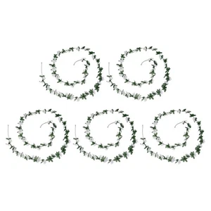 Fake Vine Garland Flower Silk Artificial Flowers 7.8FT for Home White 5PCS - Foto 1 di 7