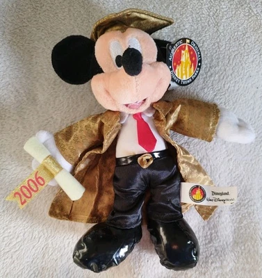 Graduation 2006 Mickey Mouse Bean Bag Plush - Disneyland Disney world - tagged - Image 1 of 4