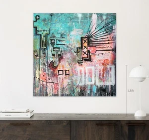 GEMÄLDE abstrakt C. FANTA ORIGINAL Kunst Leinwand MALEREI art Acryl bild Unikat - Bild 1 von 9