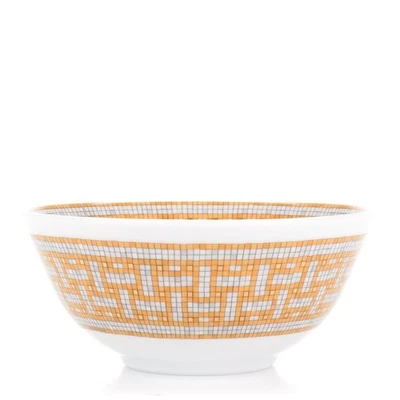 NUEVO PAR DE TAZONES DE ARROZ HERMES MOSAIQUE AU 24 ORO #P026084P MARCA NUEVO EN CAJA AHORRA $ F/SH Foto 1 de 3