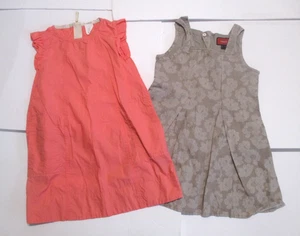 2 GIRLS CREWCUTS & MEXX CORAL & BEIGE DRESS SIZE 4 - Picture 1 of 4
