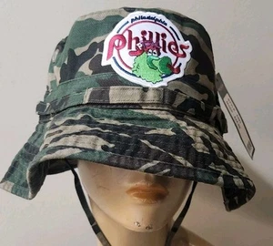 Philadelphia Phillies Phanatic Camo Boonie Hat Side Snaps Up & Chin Strap - Picture 1 of 19
